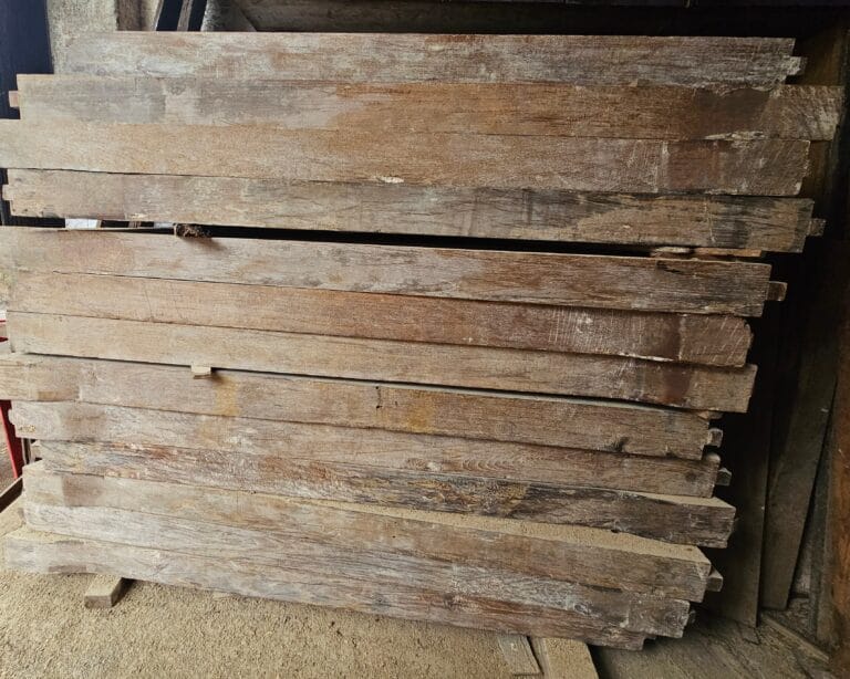 blocks of teak wood